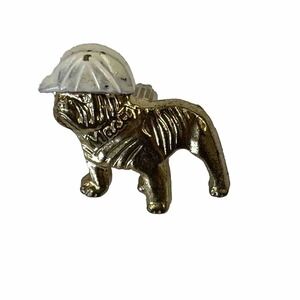 Mack Trucks Bulldog White Construction Hat Gold Tone Pinback Lapel Hat Pin